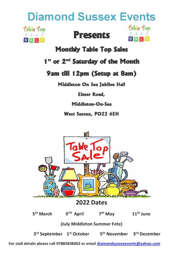 Middleton Indoor Carboot Table Top Sale Sale
